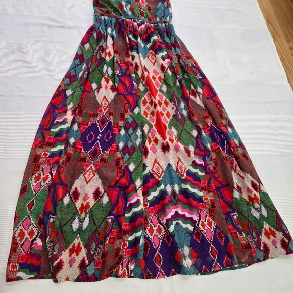Maeve Anthropologie Geometric Pattern Maxi dress, size 10 - Picture 3 of 9